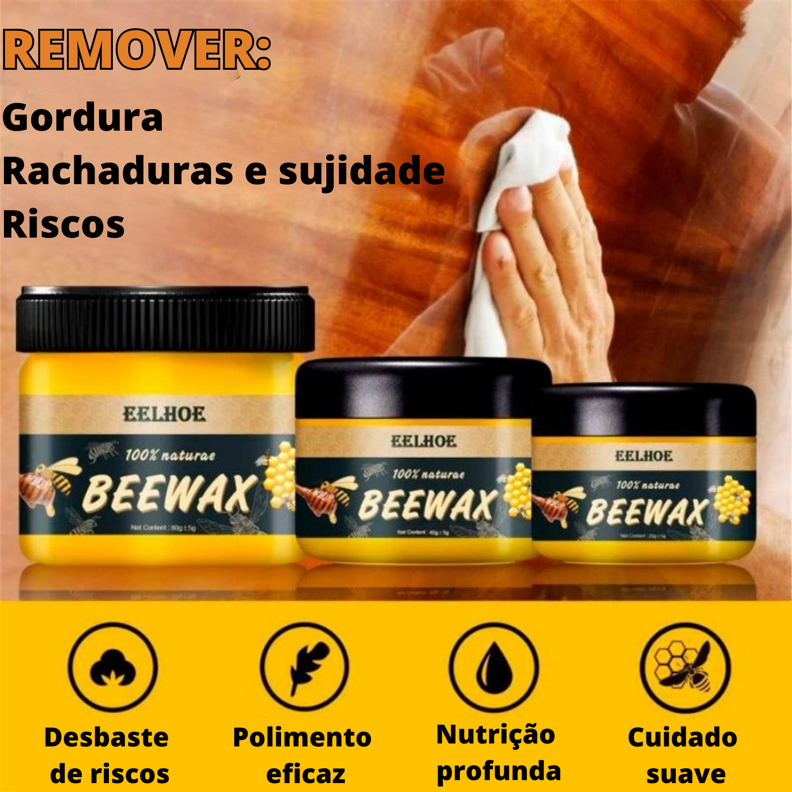 Cera para Reparação de Móveis e Estofos - BeeWax™